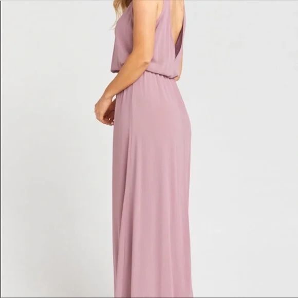 knee length dresses for ladies Alice Satin Bow Back Maxi Dress: Dusty Mauve – Bella and Bloom Boutique
